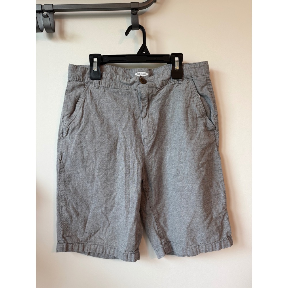 Old Navy Mens Gray Chino Shorts Size 18 Adjustable Waist Cotton Blend Stretch